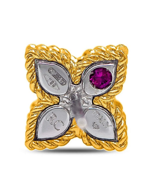 aretes Princess Flower en oro amarillo de 18kt con diamantes